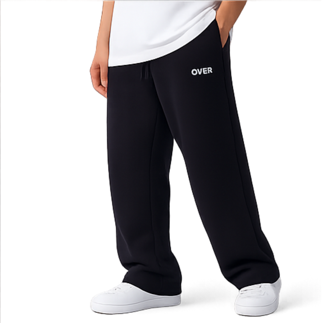 Wide-Leg Sweatpants - black