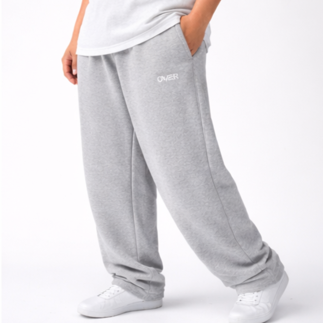 Wide-Leg Sweatpants - Gray