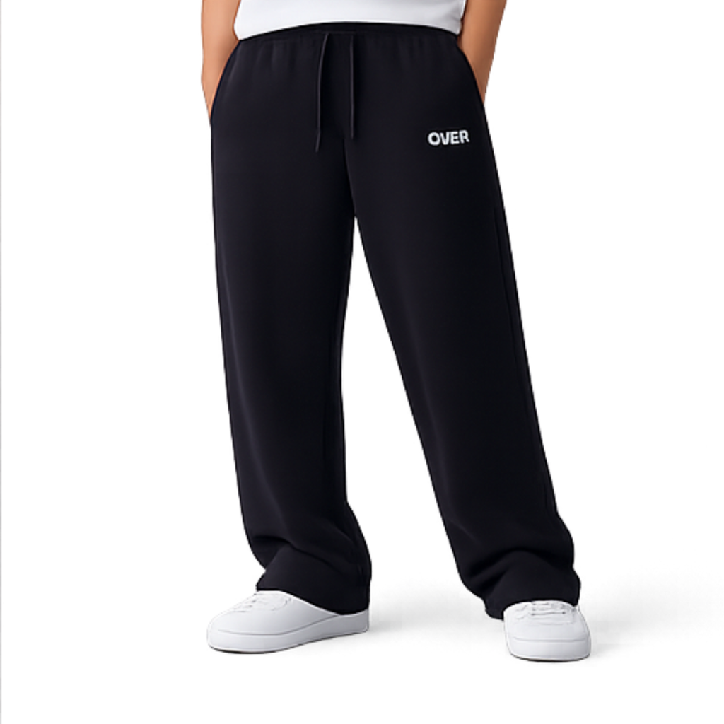 Wide-Leg Sweatpants - black