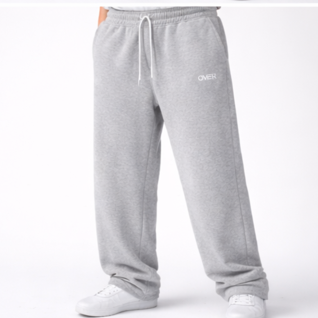Wide-Leg Sweatpants - Gray