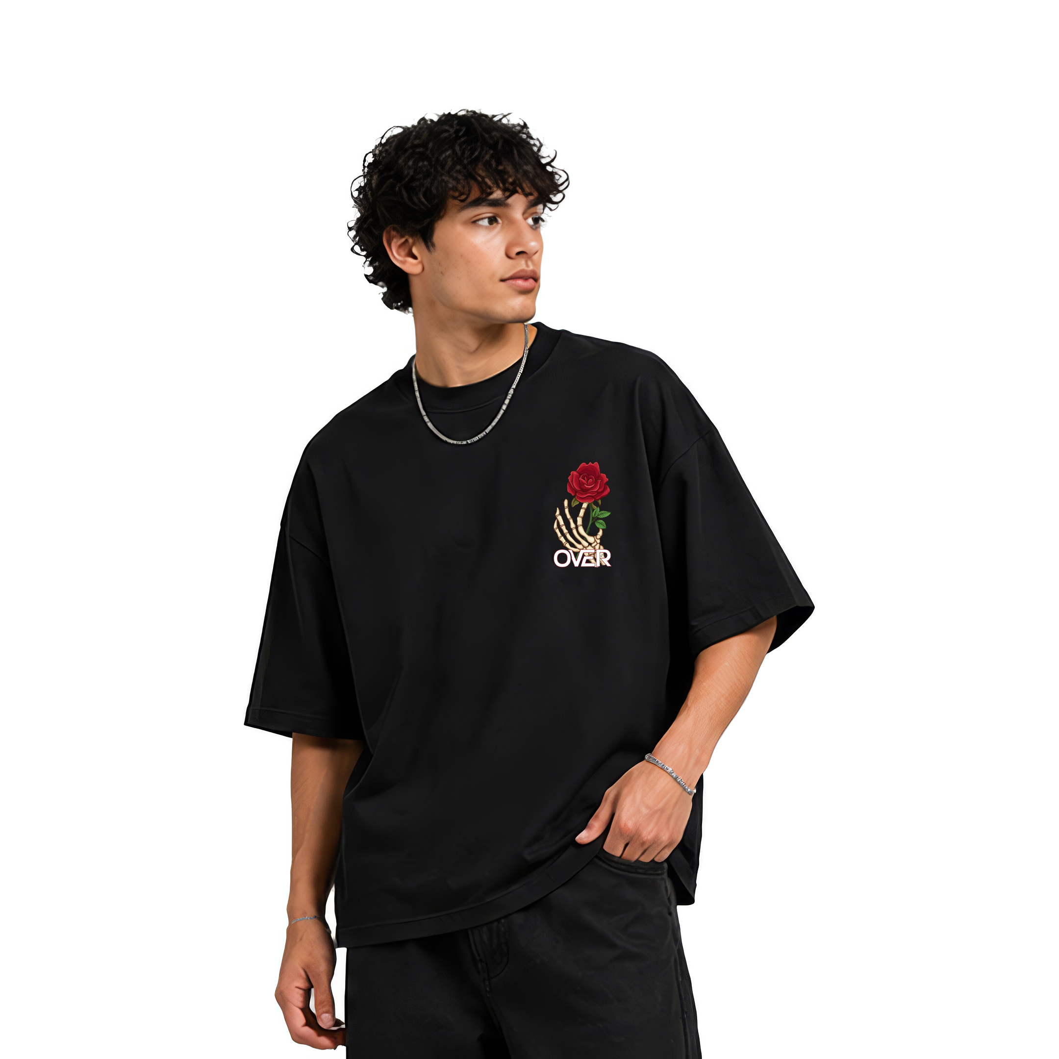 Flower Boxyfit - Black - Unisex